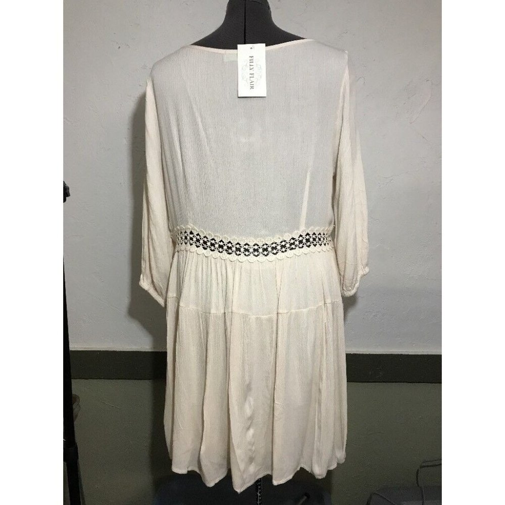 Filly Flair Dress Womens L New Ivory Partially Lined - Picture 5 of 11